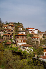 Obraz premium Traditional Ottoman Houses in Safranbolu. Ottoman houses. Safranbolu UNESCO World Heritage Site. Old wooden mansions turkish architecture. Safranbolu landscape view.