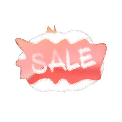 Abstract transparent grunge sale sticker element.