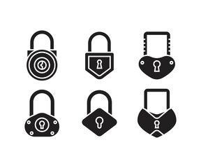 padlock icons set vector illustration
