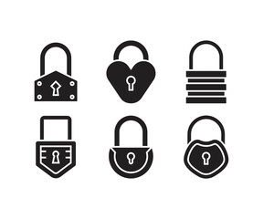 padlock icons set vector illustration