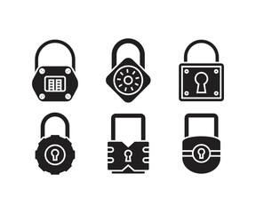 padlock icons set vector illustration