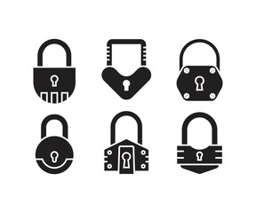 padlock icons set vector illustration
