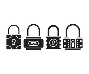 padlock icons set vector illustration