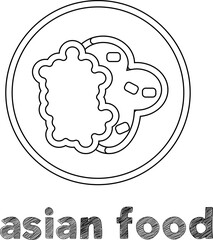 Asian food vector.
