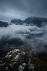 clouds over the mountains