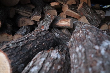 Fototapeta premium close up of firewood