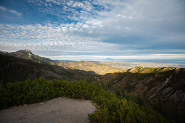 sunset over the mountains