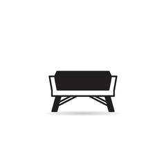park bench icon on white background