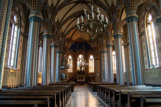 Interior of the Church of Jesus' Heart in Koszeg, Hungary
