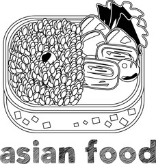 Asian food vector.