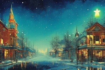 Naklejka premium christmas tree in the city