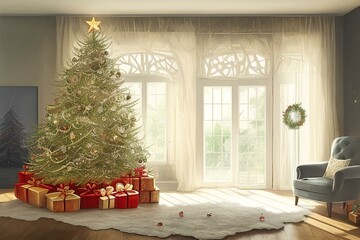 christmas tree with gifts