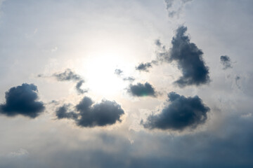 cloud and sun in blue sky