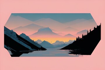 sunset over the mountains