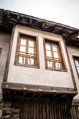 Traditional Ottoman house in Safranbolu. Safranbolu UNESCO World Heritage Site. Old wooden mansion turkish architecture. Wooden ottoman mansion windows.