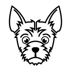 Black and white line art of terrier dog head Good use for symbol mascot icon avatar tattoo T Shirt design logo or any design