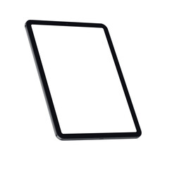 white screen 3d view iPad tablet on white background
