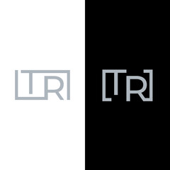 Obraz premium TR Initial letter logo, modern minimalist style