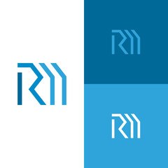RM Initial letter logo, minimal modern logo