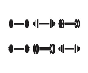 dumbbell icons set vector illustration