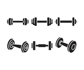 dumbbell icons set vector illustration