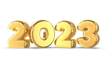 Happy New Year 2023 Gold 3D