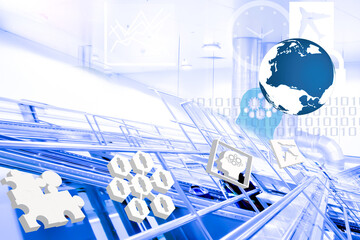 technology and digital background , future world communication