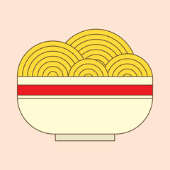 A Bowl of Noodle cartoon doodle