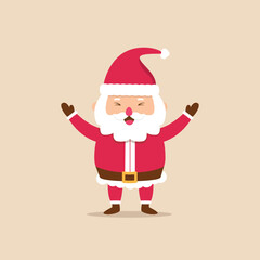 Happy Santa claus laughing flat illustration