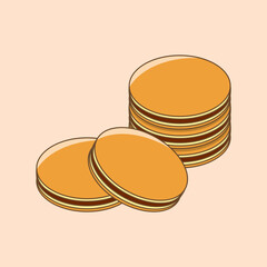 Dorayaki Cake Japanese Food Cartoon Doodle