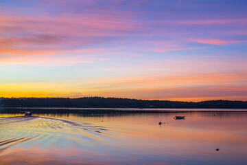 Colorful sunrise in Midcoast Maine