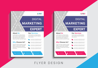 Obraz premium Modern and creative professional corporate business flyer template design in a4