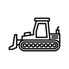 Bulldozer icon. sign for mobile concept and web design. vector illustration