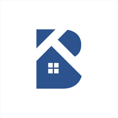 Real Estate logo design with letter B T concept.