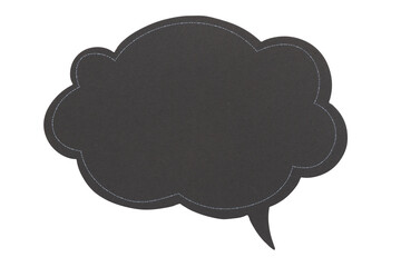 Blank chalkboard speech bubble isolated on white