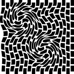 black and white seamless squares wavy pattern