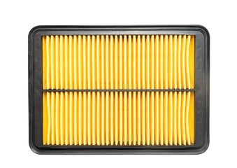 Close up new square car air filter on a white background - 551308246