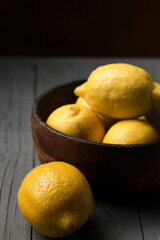 Juicy lemons in the bowl