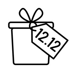 12.12 last month of the year online sale. Special day 12.12 Shopping day sale icon.