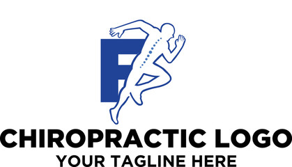 Letter-initial-F-Chiropractic-athlete-spine-care-health-logo-design-vector