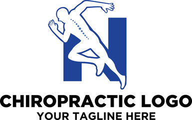 Letter-initial-N-Chiropractic-athlete-spine-care-health-logo-design-free-vector