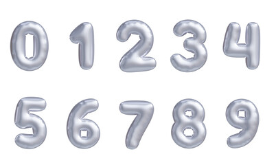 Silver Number Balloon for Party, New Year Celebrate, Wedding, Birthday, Holiday and decorate