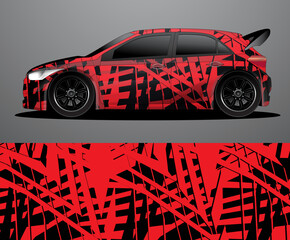 Rally car decal graphic wrap vector, abstract background