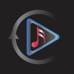 music converter isolated vector design on black background