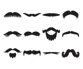 moustache icons set vector illustration