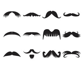 moustache icons set vector illustration