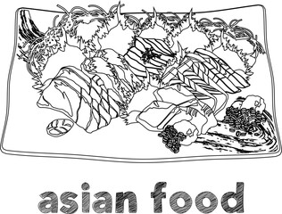 Asian food coloring vector.