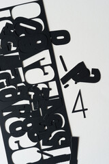 the number four and paper stencil with numbers