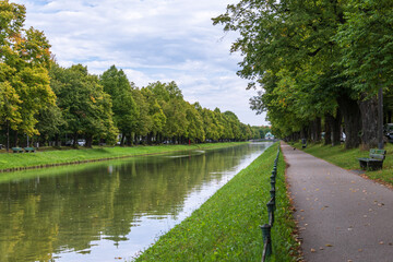 Strolling At The Nymphenburg Channel In Munich