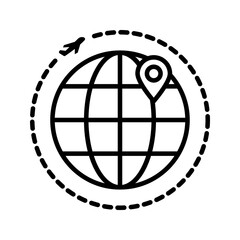 world wide icon. aircraft world sign   for mobile concept and web design. vector illustration